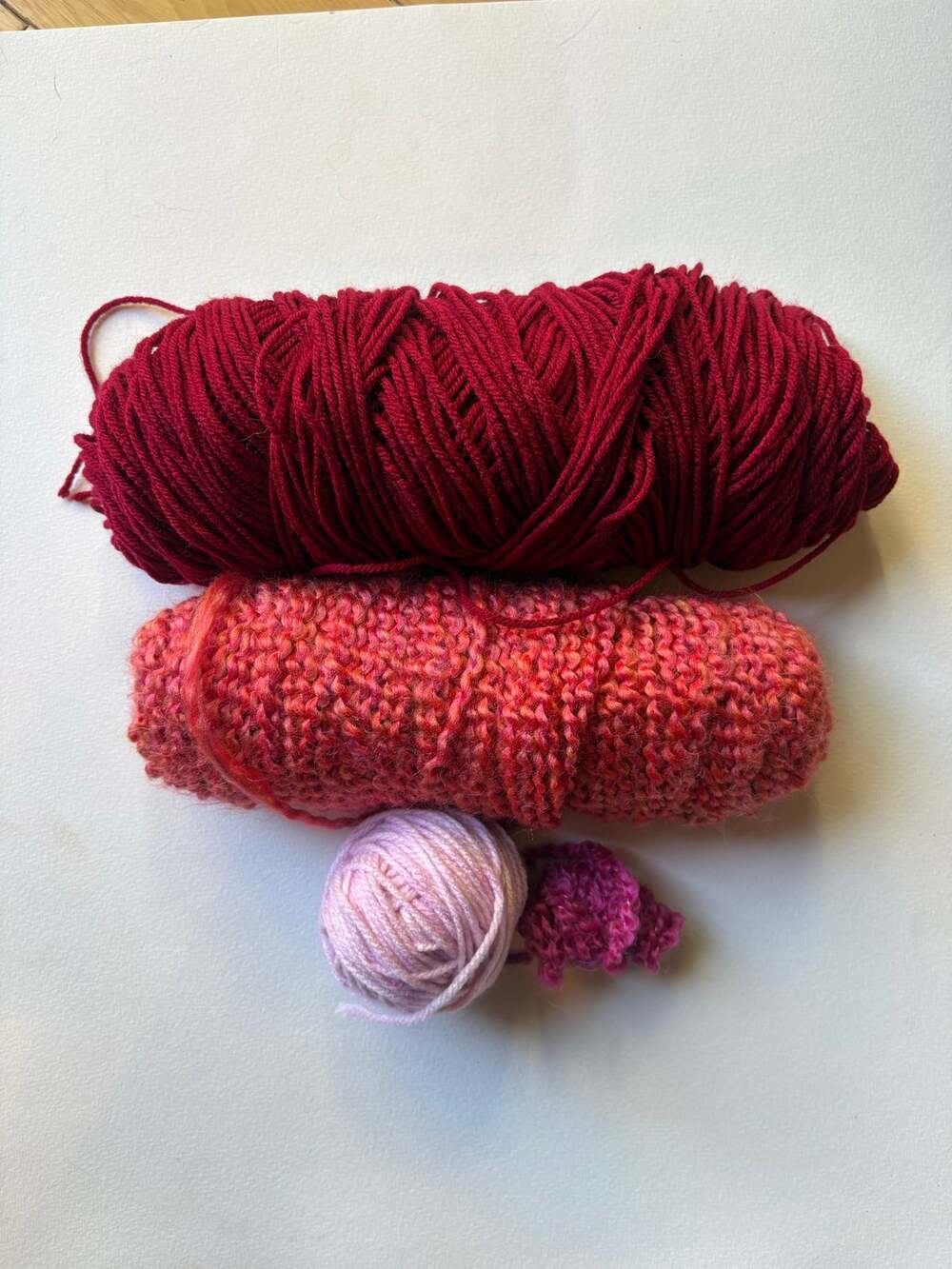 Yarn Destash- Red and Pink Color Palette